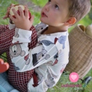 Teplákovina potisk medvídek Méďa na smetanové