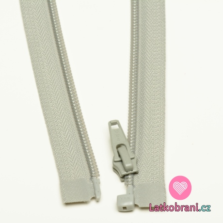 Zip spirálový dělitelný šedo-béžový 35cm