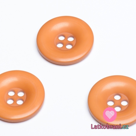 Knoflík hladký lesklý okrový 30 mm