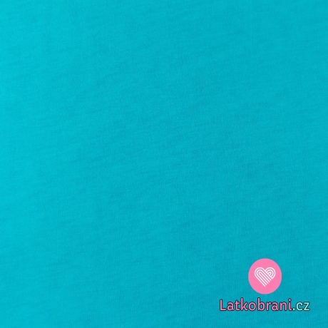 Bavlněný úplet jednobarevný modrý oceán 
