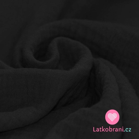 Dvojitá gázovina / mušelín černá 130 g.