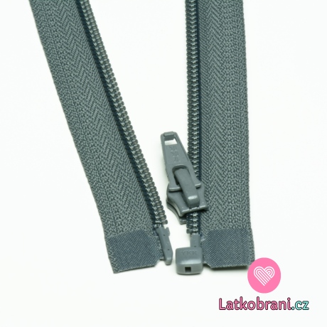 Zip spirálový dělitelný šedý tmavší 40cm