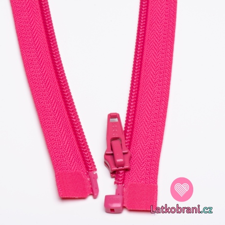 Zip spirálový dělitelný fuchsiově růžový 60cm