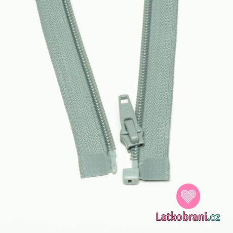 Zip spirálový dělitelný šedý 35cm