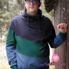 Úplet šikmé proužky okrový 