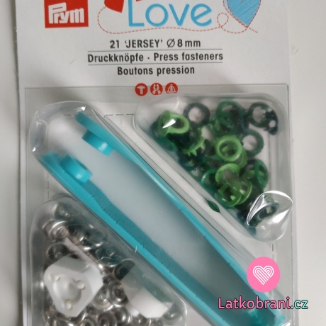 Knoflíky stiskací JERSEY PRYM LOVE zelené