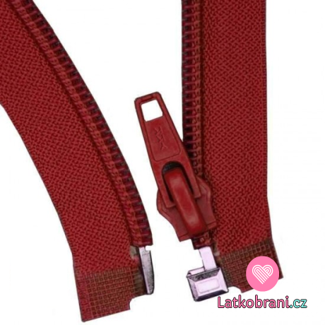 Zip spirálový dělitelný bordó 30 cm