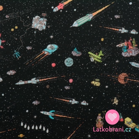 Úplet potisk vesmirná galaxie na černé