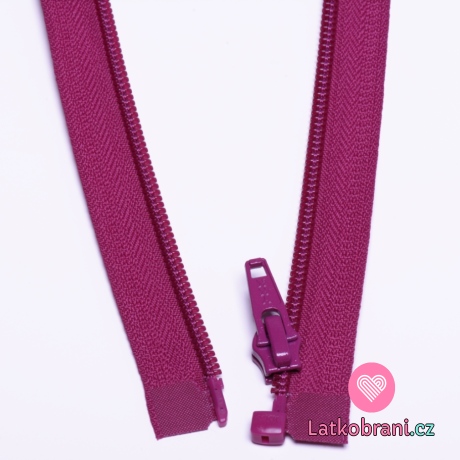Zip spirálový dělitelný amarantový 50cm