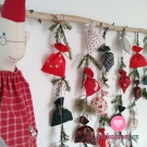 Bavlněný panel s potiskem adventního kalendáře