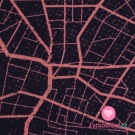 Panel teplákovina potisk abstraktní mapa města v v lososovo - modré