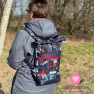 Softshell potisk abstraktní nápisy na černé s fleecem