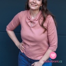 Úplet šikmé proužky starorůžový 
