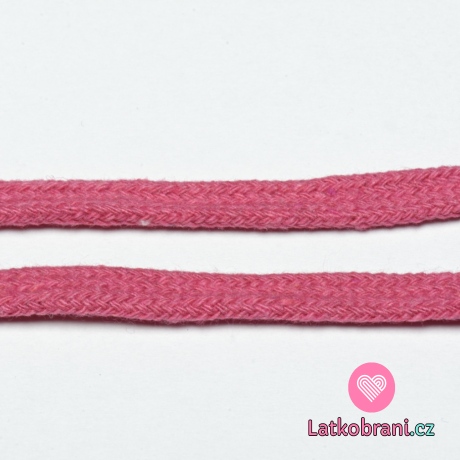 Šňůra plochá 10mm Růžová magenta