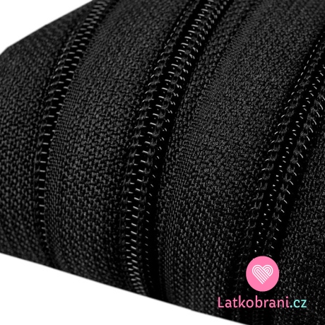 Metrážový zip spirálový 5 mm černá