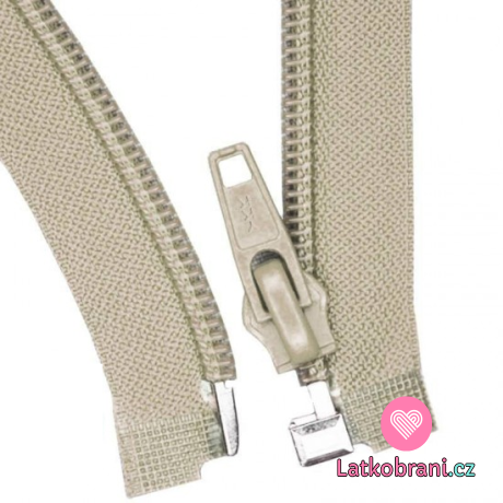 Zip spirálový dělitelný béžový 50 cm