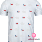 Teplákovina potisk "Czech design" na zaprášené šedé