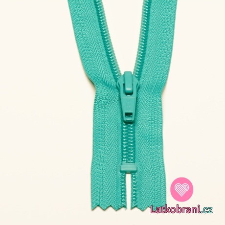 Zip spirálový nedělitelný tyrkysový 15 cm