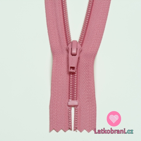 Zip spirálový nedělitelný růžový 15 cm