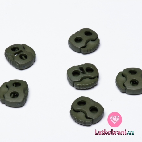 Brzdička dvojcestná 20x20mm Zelená Khaki