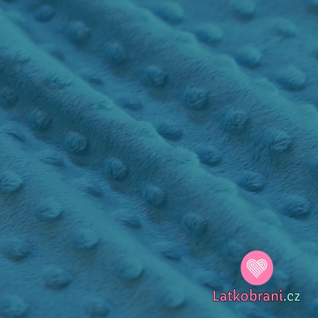 Minky fleece - bublinky petrolejová