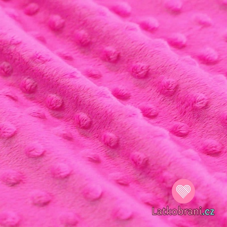 Minky fleece - bublinky "barbie" růžová
