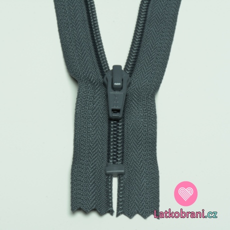 Zip spirálový nedělitelný tmavě šedý 15 cm