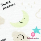 Bavlněný úplet noční obloha "sweet dreams" na bílé