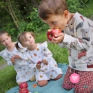 Teplákovina potisk medvídek Méďa na smetanové