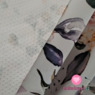 Softshell letní potisk rozkvetlé růže na ecru