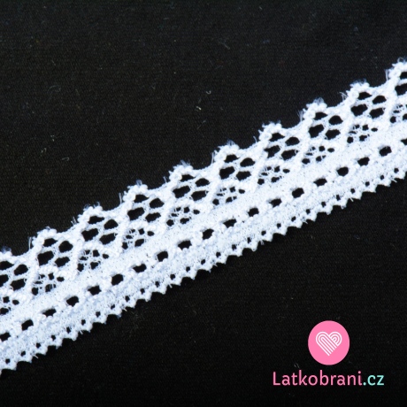 Krajka elastická 20 mm bílá