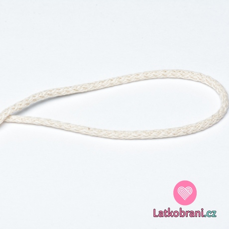 Šňůra oděvní bavlna 4 mm, krémová