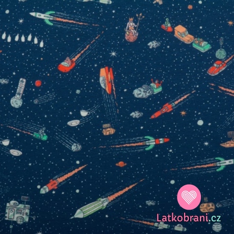 Úplet potisk vesmirná galaxie na jeansově modré