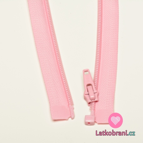 Zip spirálový dělitelný baby růžový 40cm