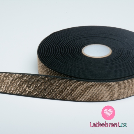 Pruženka ozdobná metalická černo zlatá 25 mm