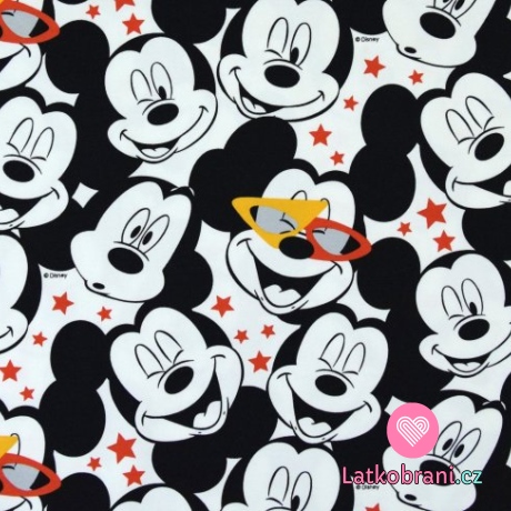 Úplet potisk Mickeyho hlavičky a hvězdičky na bílé