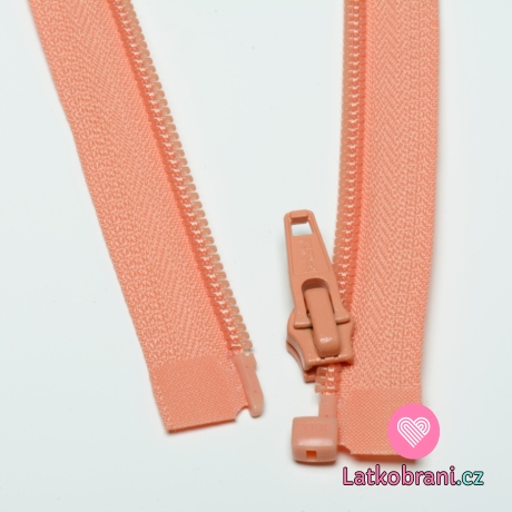 Zip spirálový dělitelný lososový 50cm