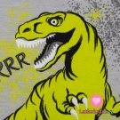 Úplet panel dinosaurus mezi pravěkými rostlinami na šedé