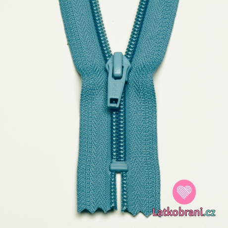 Zip spirálový nedělitelný nebesky modrý 15 cm