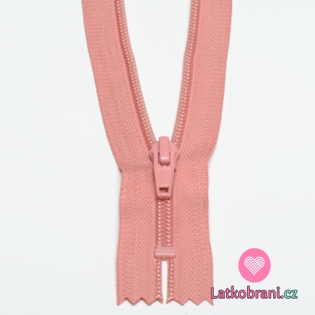 Zip spirálový nedělitelný lososový 12 cm