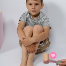 Žebrovaný úplet potisk velryby na karamelové, BIO
