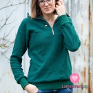 Svetrovina jednobarevná lahvově zelená, oboustranná
