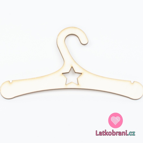 Ramínko na oblečky pro panenky, s hvězdičkou - 18 cm