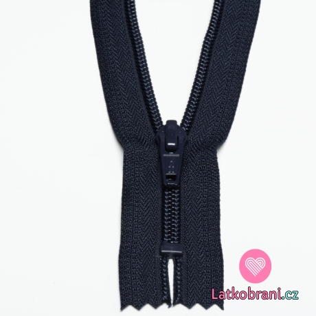 Zip spirálový nedělitelný námořnicky modrý 12 cm