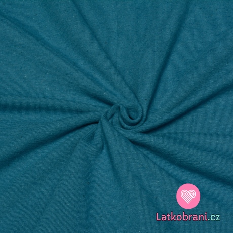 Úplet se lnem jednobarevný modrý jeans 