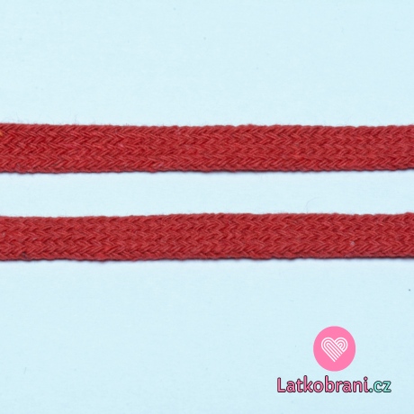 Šňůra plochá 10mm Červená