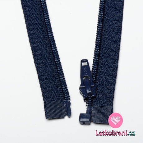 Zip spirálový dělitelný námořnicky modrý 45cm