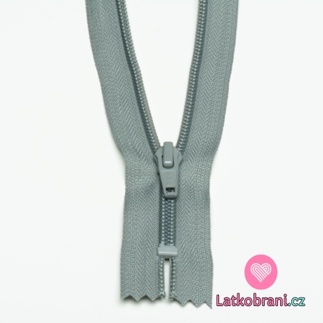 Zip spirálový nedělitelný šedý 12 cm