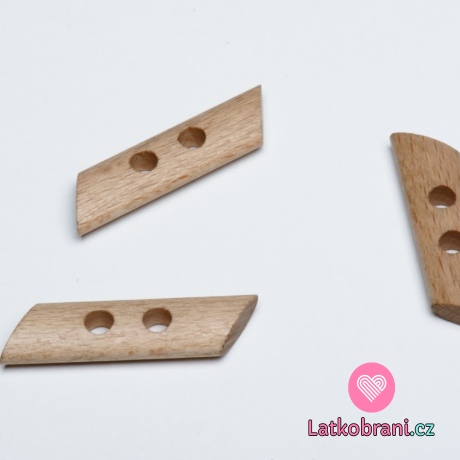 Knoflík oválný, dřevěný se zkosenou hranou