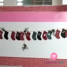 Bavlněný popelín potisk adventní kalendář 